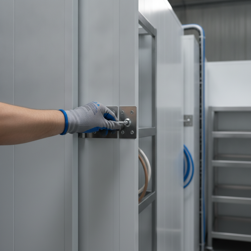 Cold Storage Installation no peoples faces just hand